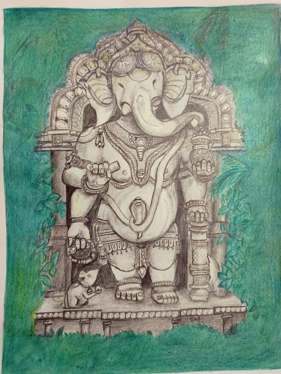 Rinkya_Designs's tweet photo. 116 : Om Ganeshaya Namaha! ✨ My latest colored pencil sketch of the remover of obstacles. #LordGanesha #Art #dhanashreeverma #gamechanger https://t.co/NL5Uyk9Uyi