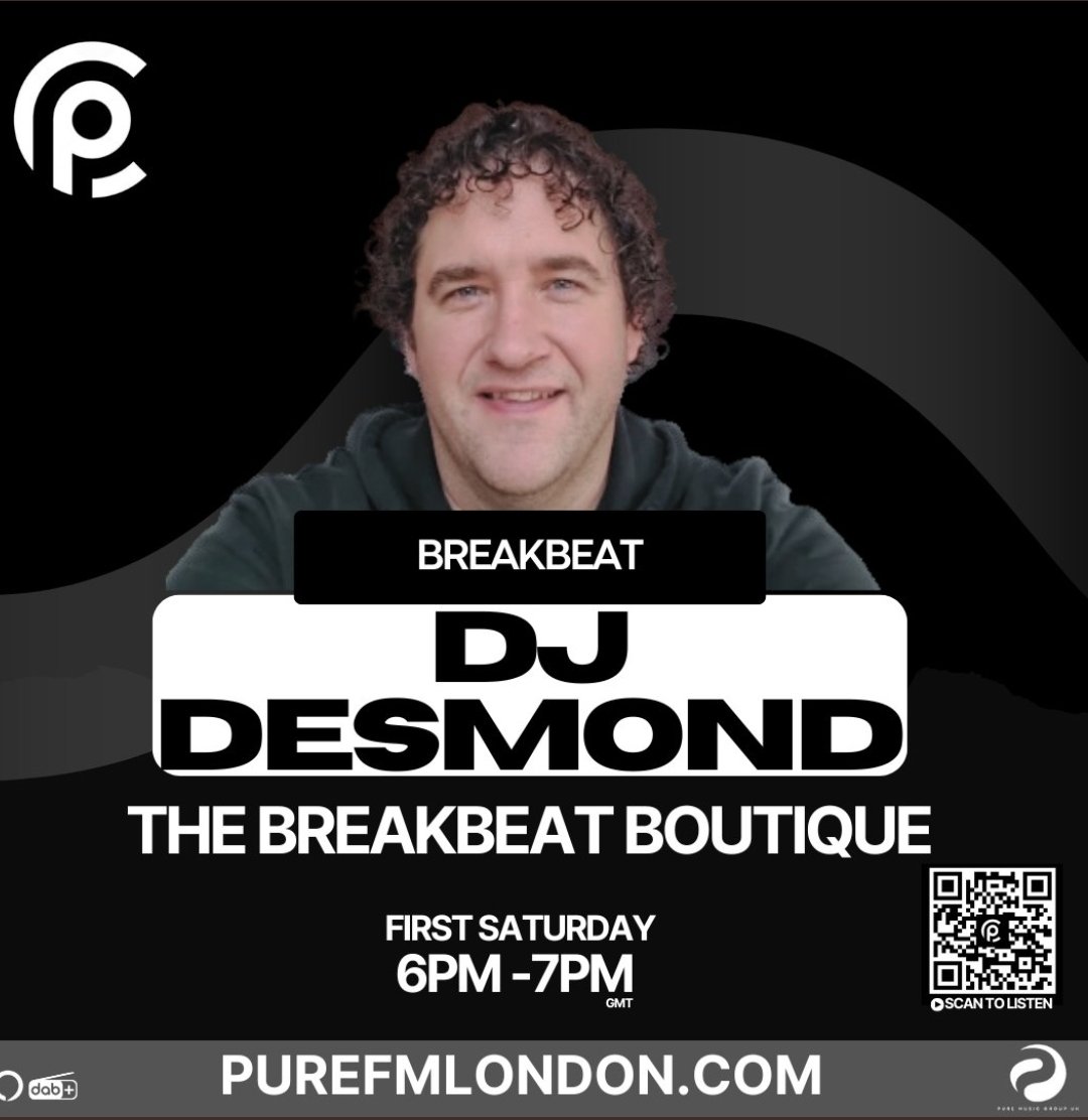 You can catch me in ten mins on @purefmlondon Monthly show, first Saturdays 6pm til 7pm. Time to blow the new year cobwebs off with some DnB! Thanks