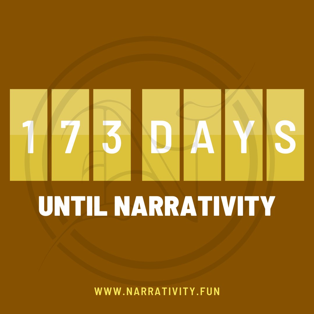 Only 173 days until Narrativity 2025! Join us June 26-29 for "Narrativity: A Dark and Stormy Night." Learn more at narrativity.fun! #narrativity #writingconvention #story #stories #conventionforstory