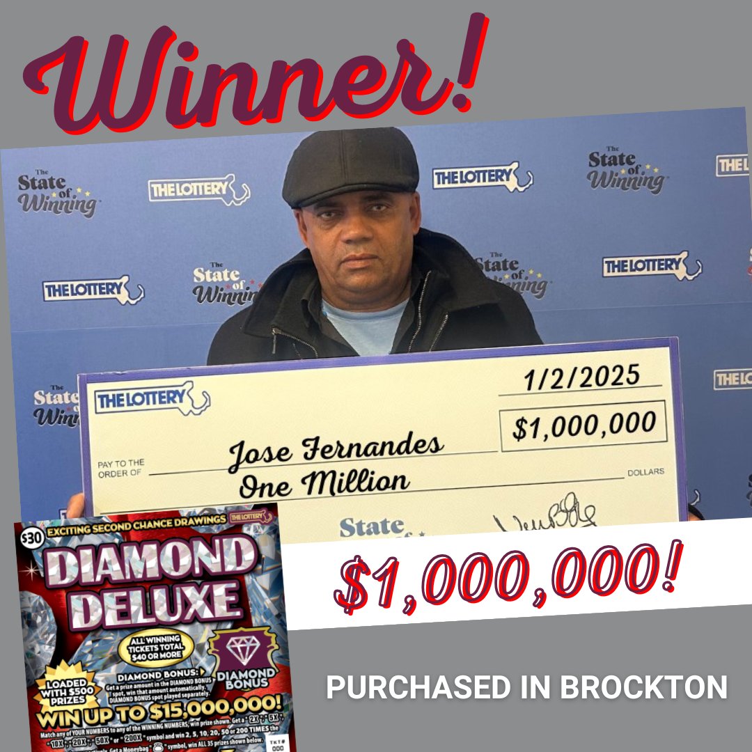 MAStateLottery's tweet photo. This $1 MILLION winner likes to play NEW Instant Tickets โค๏ธ If you do, too!
Diamond Deluxe > https://t.co/pAKkxU05Vd
#MassLottery
#Lottery
#ScratchTickets
#InstantTickets
#StateOfWinning https://t.co/B0cmS8x4xt