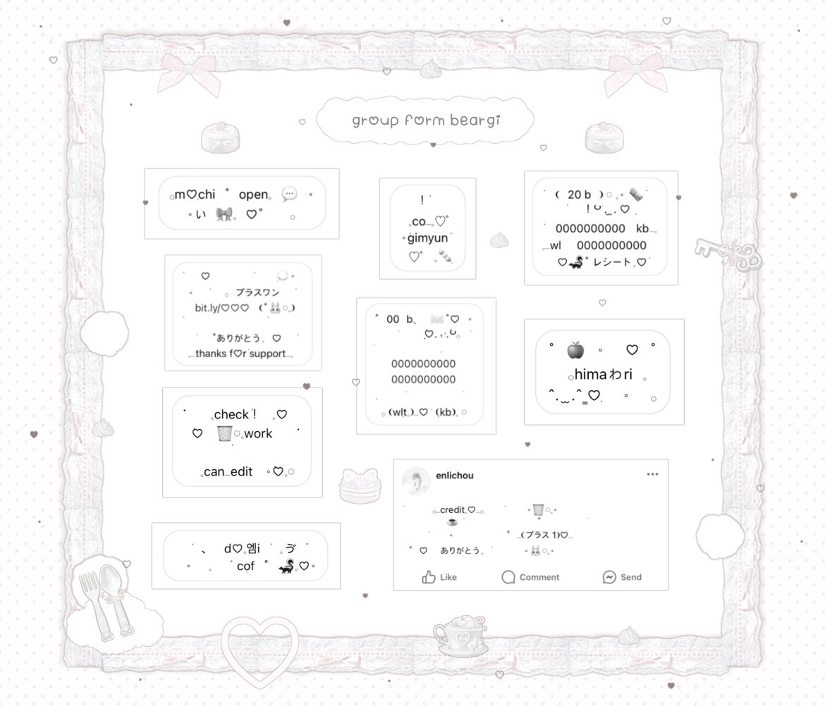 omifydolt's tweet image. ֺ  💭⠀⠀⠀⠀ ⠀𓈒group form𓈒⠀⠀
⠀⠀⠀⠀⠀𓂂  ﾟ𓈒 ♡ ִbea݁rgִiリ♡ 𓈒 ﾟ𓂂
⠀
⠀⠀⠀⠀⠀⠀⠀𓈒 20 baht 𓈒 ♡𓏸𓈒𐬹
⠀⠀⠀⠀⠀𐬹⠀♡⠀˚30+ work𓂂 🐰