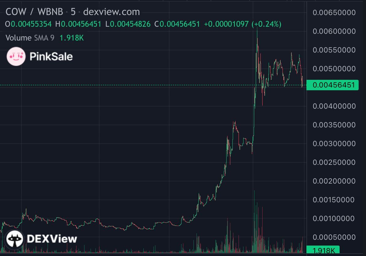 pinkecosystem's tweet photo. 💰🆙Huge congratulations to Cowcoin on the success of your launch! The speed at which you filled up, combined with the impressive numbers going on to hit 52x on the post launch growth, shows just how strong your project is.👏

✅We’re proud to be your partner and excited to support you as you reach new heights!

🚀 Check them out below: 

https://t.co/viZJSOoJOJ 

#pinksale #meme #bsc