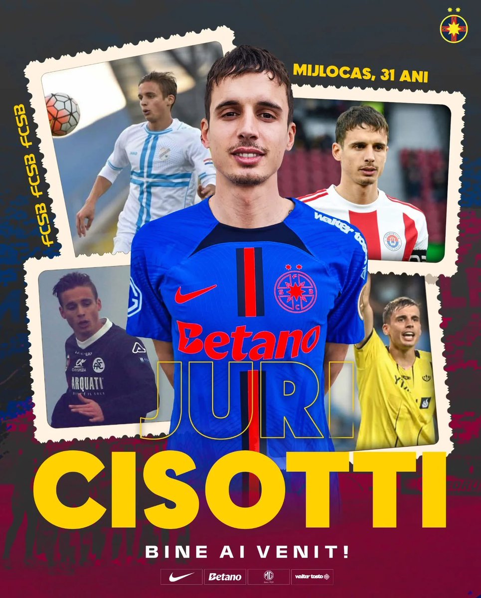 #Transfer #Cisotti

FCSB anunță transferul lui Juri Cisotti, de la Oțelul Galați.

Italianul în vârstă de 31 de ani a ajuns sâmbătă la Baza Sportivă FCSB, unde a semnat contractul și va face deplasarea în Antalya, pentru cantonamentul de iarnă.

💙❤️