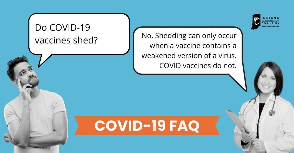 The COVID-19 vaccines approved for use in the U.S. do not contain a live virus, so it is not possible for any “viral shedding” to occur. If you have questions about vaccines, please speak to a healthcare provider. chop.edu/news/feature-a… #VaccinateIndiana