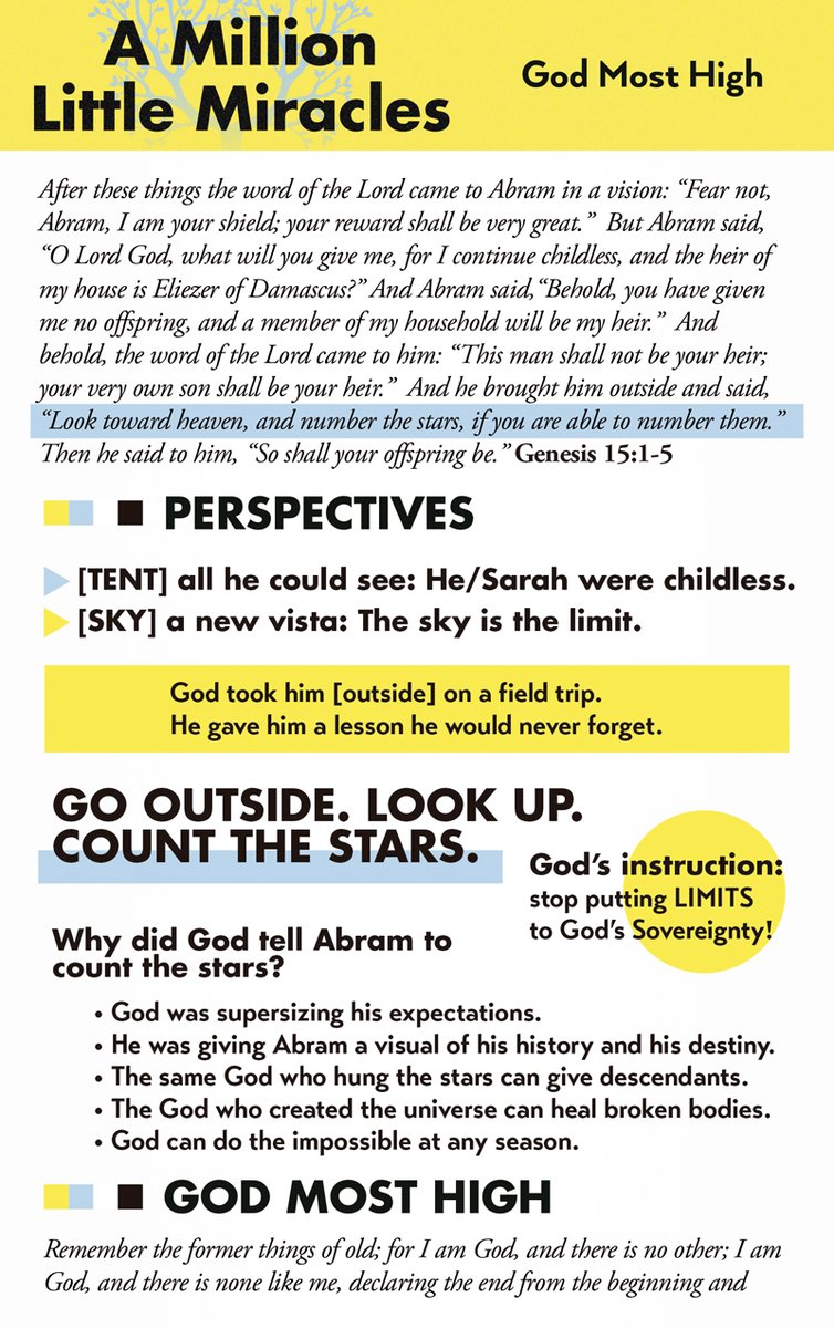 jccelgin's tweet image. #TeachingGuide |  A Million Little Miracles » God Most High | 01-05 #January #God #Elgin