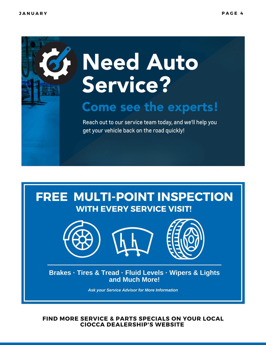 Stay in the know with @CioccaAutomotive! 🚗✨

The January 2025 edition of Ciocca Happenings is here—start the new year with the latest updates, achievements, and opportunities across our growing family.

#CioccaOnSocial #Community #Newsletter #Donations #ApplyNow #Hiring