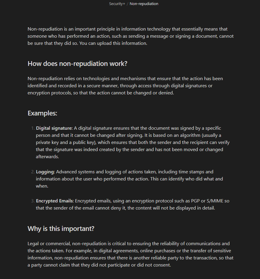 KillX13's tweet photo. Welcome to today's Security+ summary! 🔒 In this post, we’ll be exploring the essential concepts of  #NonRepudiation. Stay tuned as we break down the key points and strategies! #SecurityPlus #Cybersecurity #CertificationJourney https://t.co/q3uih9XXov