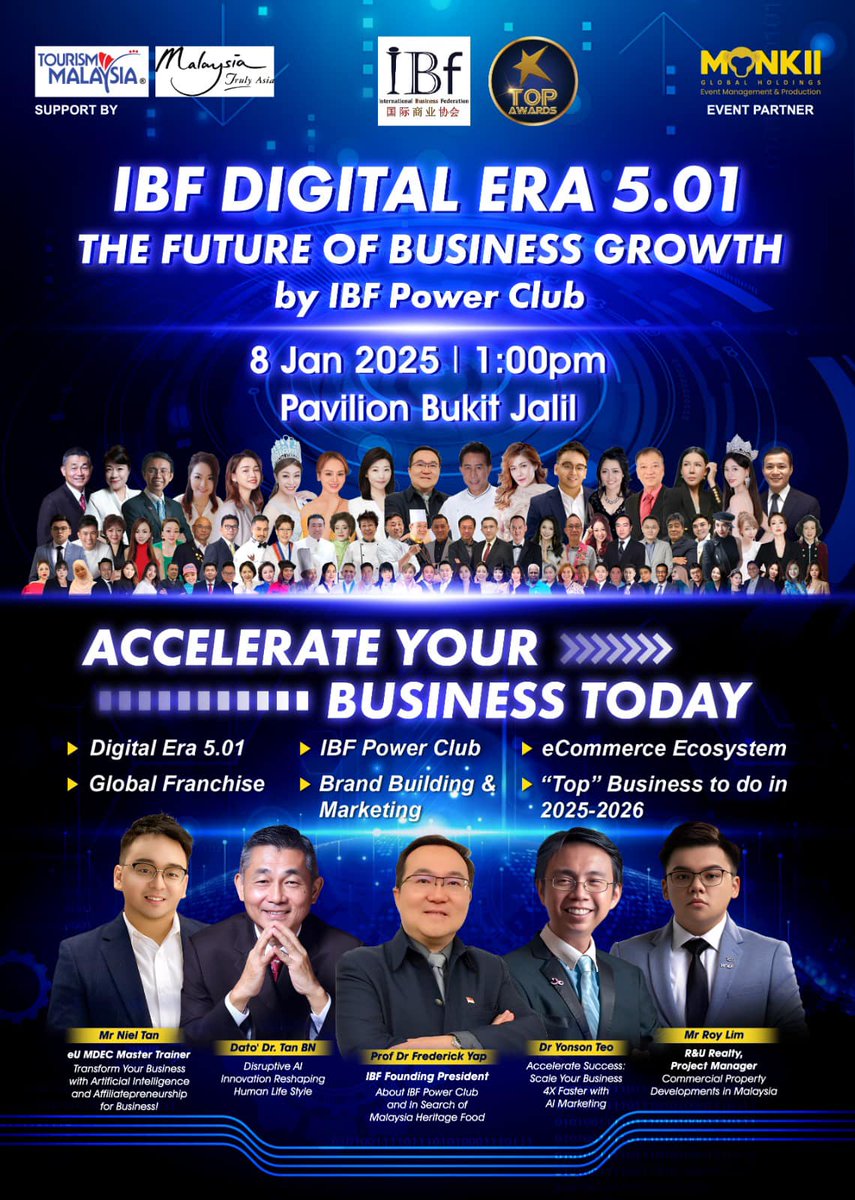 📅 Date : 8th January 2025 (Wednesday)
⏰ Time : 1:00 PM to 5:00 PM 
📍 Location : 
R&amp;U Showroom (next to MUJI), Lot 2.91.01 &amp; 2.90.03, Level 2, Pavilion Bukit Jalil
📍 Google Map : 
maps.app.goo.gl/b4gy3gHVzdj4Fa…

Non-members: RM90 (Or FREE if you WhatsApp me📱 NielTan.com/WhatsApp)