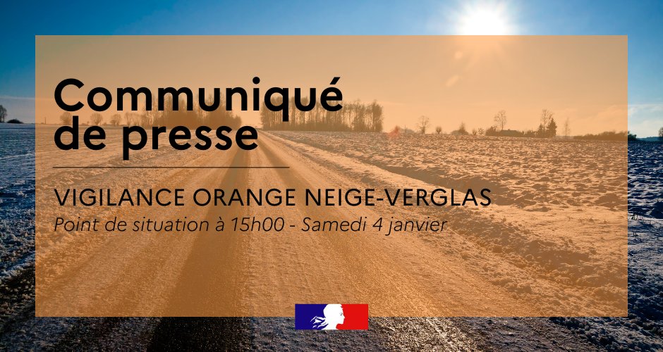 #VigilanceOrange | 🟠 Météo France place le département de l’Orne en vigilance ORANGE Neige Verglas à partir de 16h ce jour et jusqu'à demain matin.

📎 Retrouvez le communiqué de presse sur urls.fr/_t9rcw