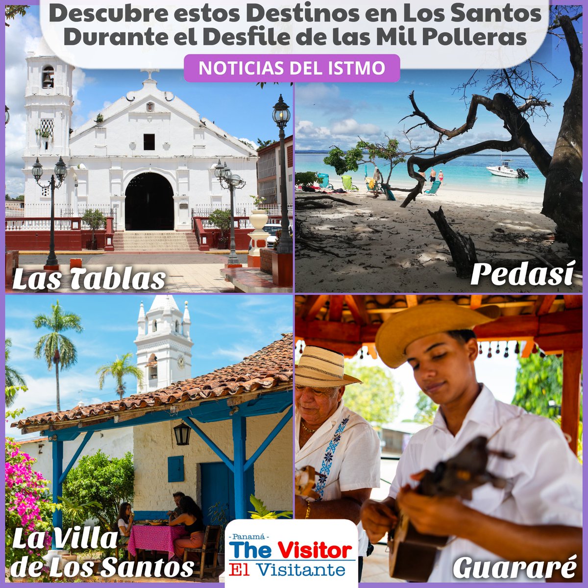 Descubre todos estos destinos en Los Santos:
thevisitorpanama.info/esp/2025/01/03…
Panamá Más Cerca de Usted!

<a href="/ATP_panama/">Autoridad de Turismo de Panamá</a> <a href="/Augybuay/">Augusto Velásquez Ortiz</a> <a href="/promtur_panama/">PROMTUR PANAMA</a> <a href="/TBS_GerryD/">The Breakfast Show with Gerry D</a> <a href="/AFOTUR/">AFOTUR</a> <a href="/APOTUR2/">APOTUR PANAMA</a> <a href="/milpolleras/">Desfile Mil Polleras</a>