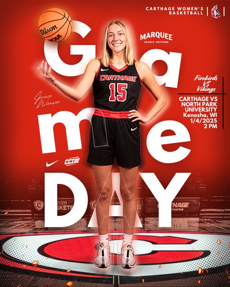 🔥 GAME DAY 🔥

🆚 North Park
🏟️ Tarble Arena
📍 Kenosha, Wis
⏰ 2 PM
📺 @watchmarquee 

#FuelTheFlame // #D3Hoops