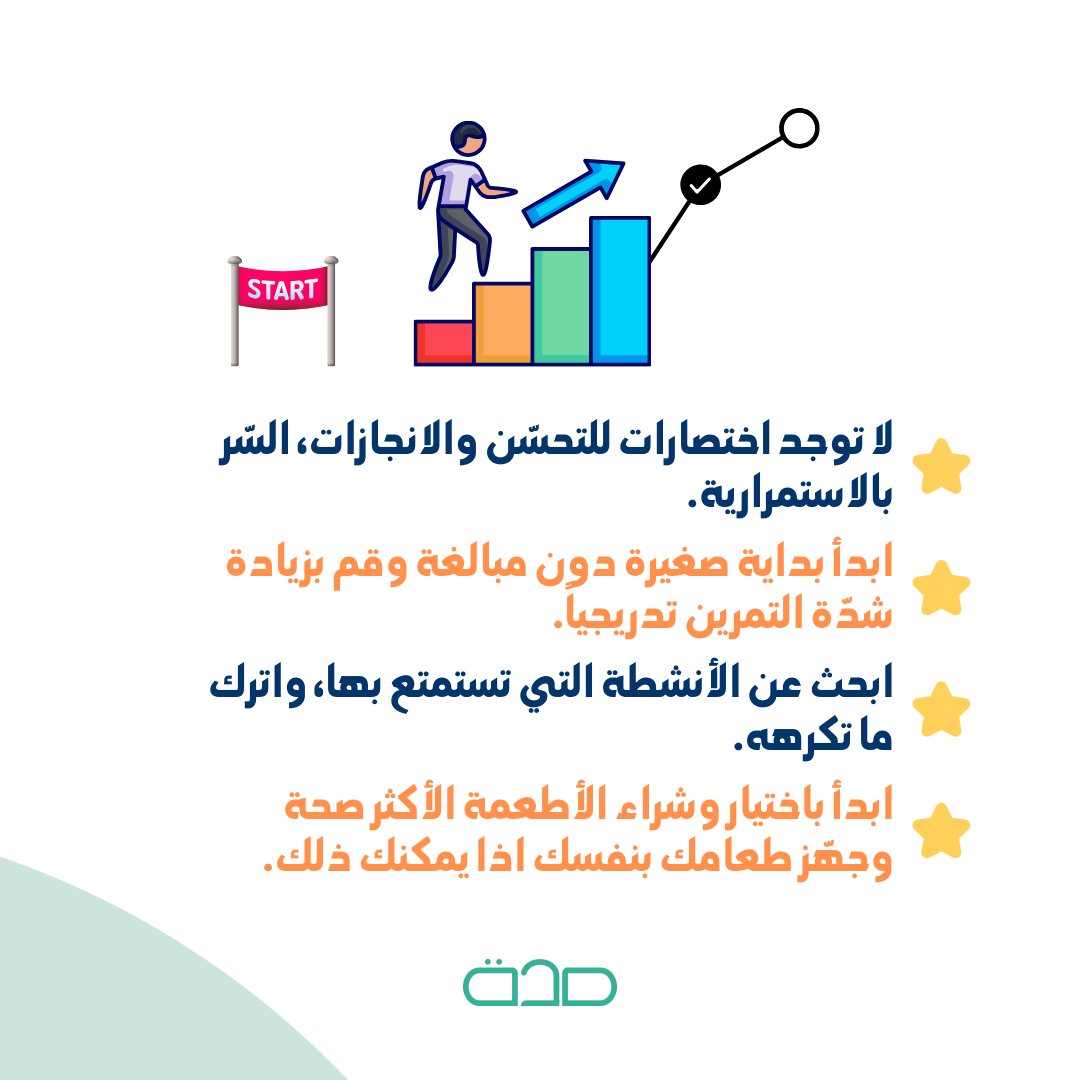 🎉
New Year, New Me!

ابدأ السنة الجديدة صح!
نصائح لممارسة الرياضة دون انقطاع 🏃‍♂️🏃‍♀️

#صحة