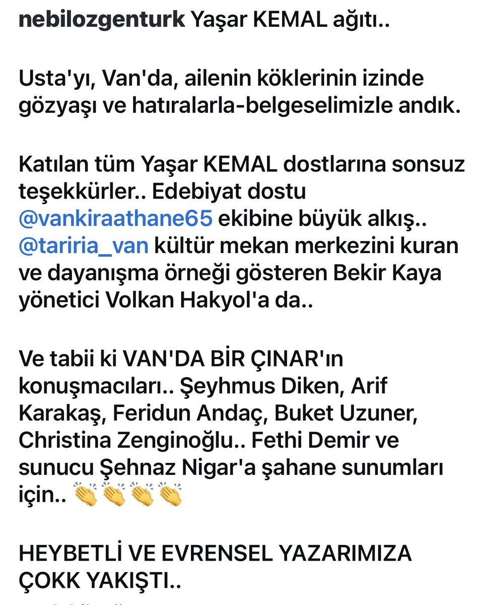 nebilozgenturk's tweet photo. YAŞAR KEMAL ustamızın aile büyüklerinin şehridir VAN.. 

Yaşar Abi, Adana/Hemite doğumludur evet.. 

Ancak, annesi/babası, acılar-zorluklar ve savaşlar içinde Van'dan göç edip, Adana'ya yerleşmişler.. @vankiraathane65 @TaririaVan https://t.co/UPKQkCYuo7