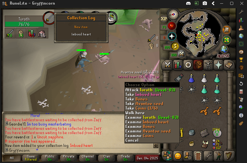 Gryffincorn's tweet photo. Just got an imbued heart from my 1st superior on the account. A bloody turoth lmao lets gooo https://t.co/H5M04sMDzP