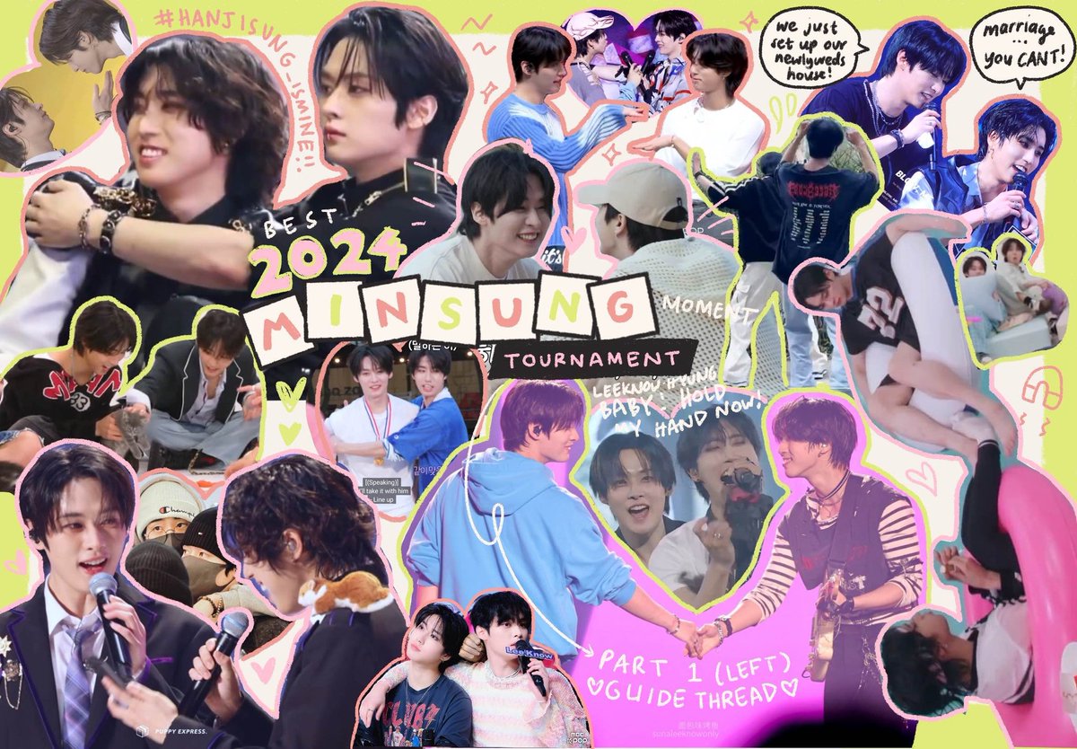🩷 BEST 2024 MINSUNG MOMENT TOURNAMENT GUIDE THREAD 💚 

ㅡ Part 1 (left side)