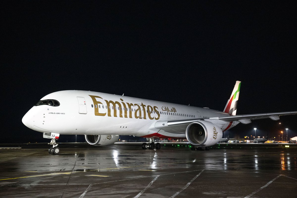 Emirates' first Airbus A350 enters commercial service, operating its inaugural flight from Dubai to Edinburgh.

The aircraft, featuring Emirates' latest cabin products is the first of 65 A350s joining the airline's fleet over the coming years.

In the coming months, customers can