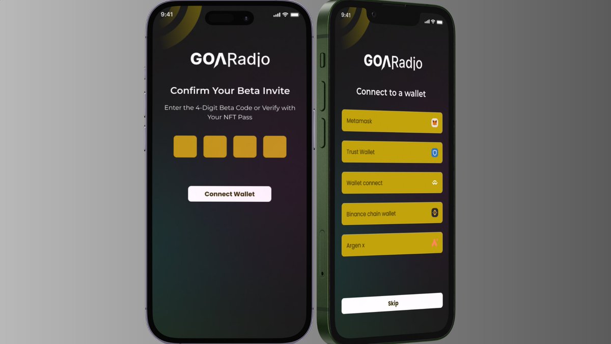 GOARADIO_'s tweet photo. Our beta is knocking and you’ll need either an invitation code or nft pass to open the door. 

Are you prepared to open the doors to a new way of streaming?  

An NFT pass will gifted a to lucky god that engages with this post in 24hrs! ⚡️⚡️ https://t.co/iE3D56gHj5
