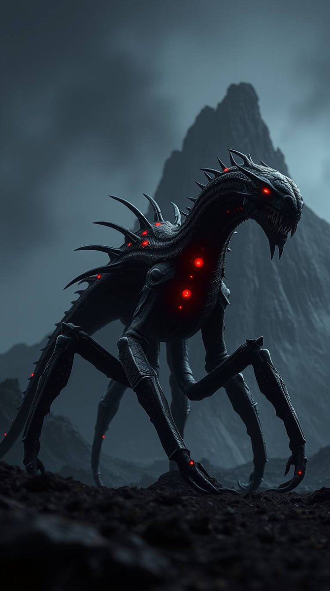 dawnoftheai's tweet photo. Creatures of Ashes #alien #creature https://t.co/q514ML1LAr
