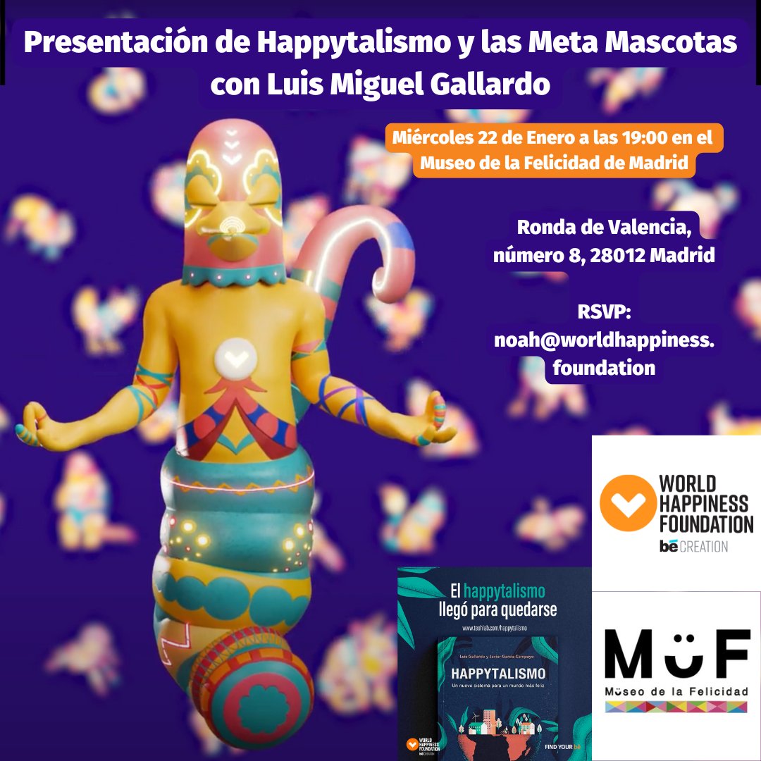 ✨ ¡Te invitamos a un evento único en Madrid! ✨

El próximo 22 de enero a las 7:00 PM, el Museo de la Felicidad (MÜF) se convierte en el escenario de una experiencia inolvidable. Ven a descubrir el mundo de Happytalismo y las Meta Mascotas.

eventbrite.com/e/entradas-pre…