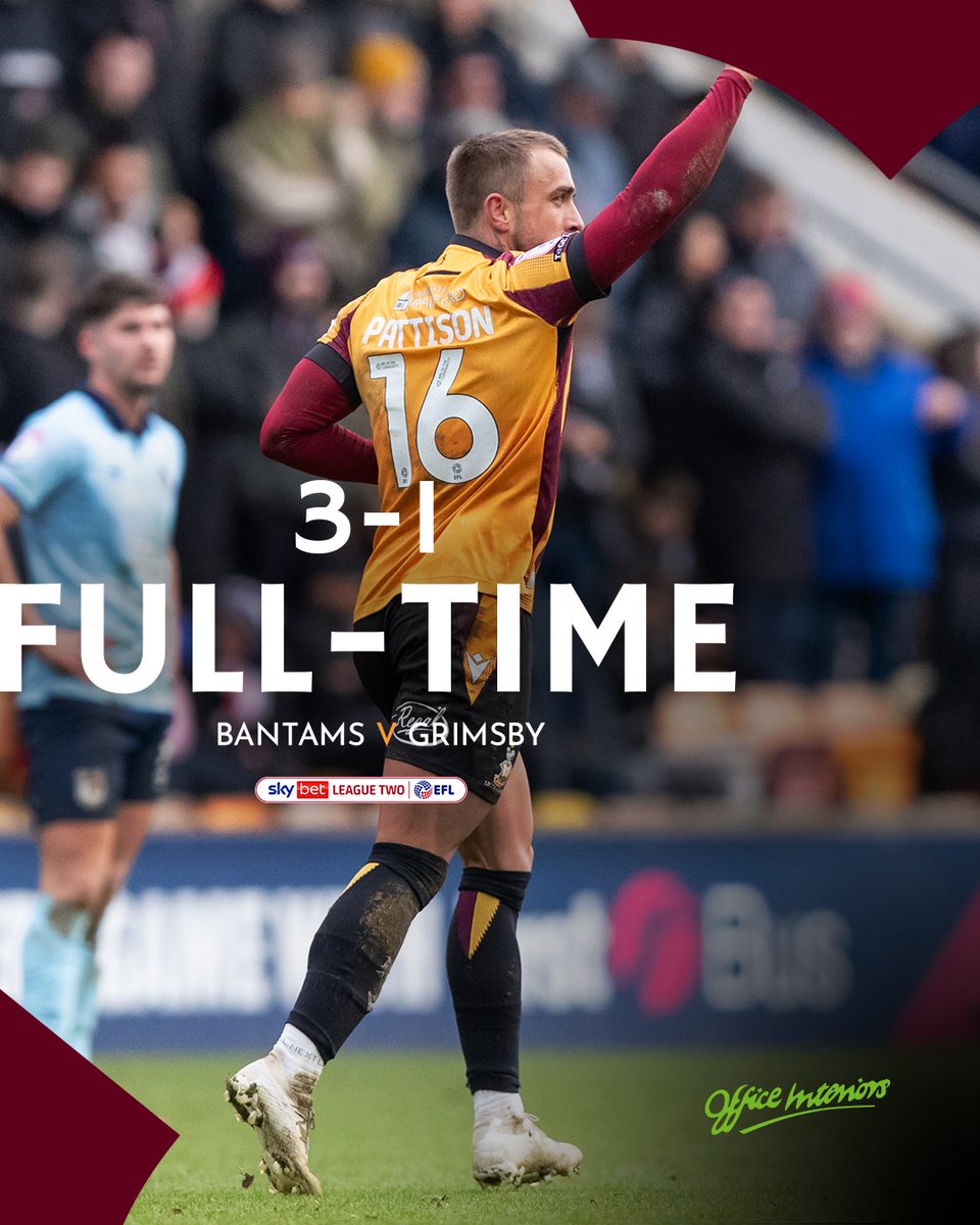 officialbantams's tweet image. Three points to mark our first home outing of 2025. 😁

#BCAFC | #BRAvGRI | @OFFICEINTERIOR5