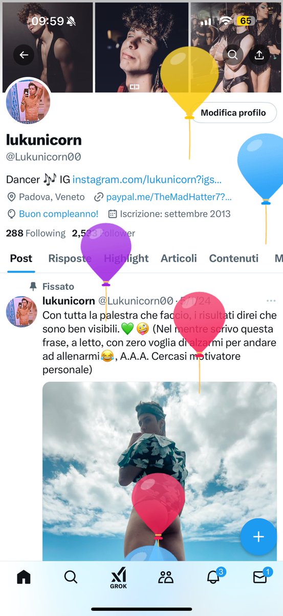 paypal.me/TheMadHatter7?… ci sono i palloncini oggi! Si accettano regali di compleanno su Paypal!🙂‍↔️