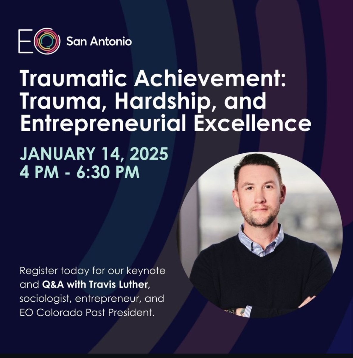 I’m give my keynote, “How to be a Good Time Traveler: Healing Past #Trauma to Create a Future that’s all Your Own” to <a href="/EntrepreneurOrg/">Entrepreneurs' Organization (EO)</a> #SanAntonio - Hope you can join us!