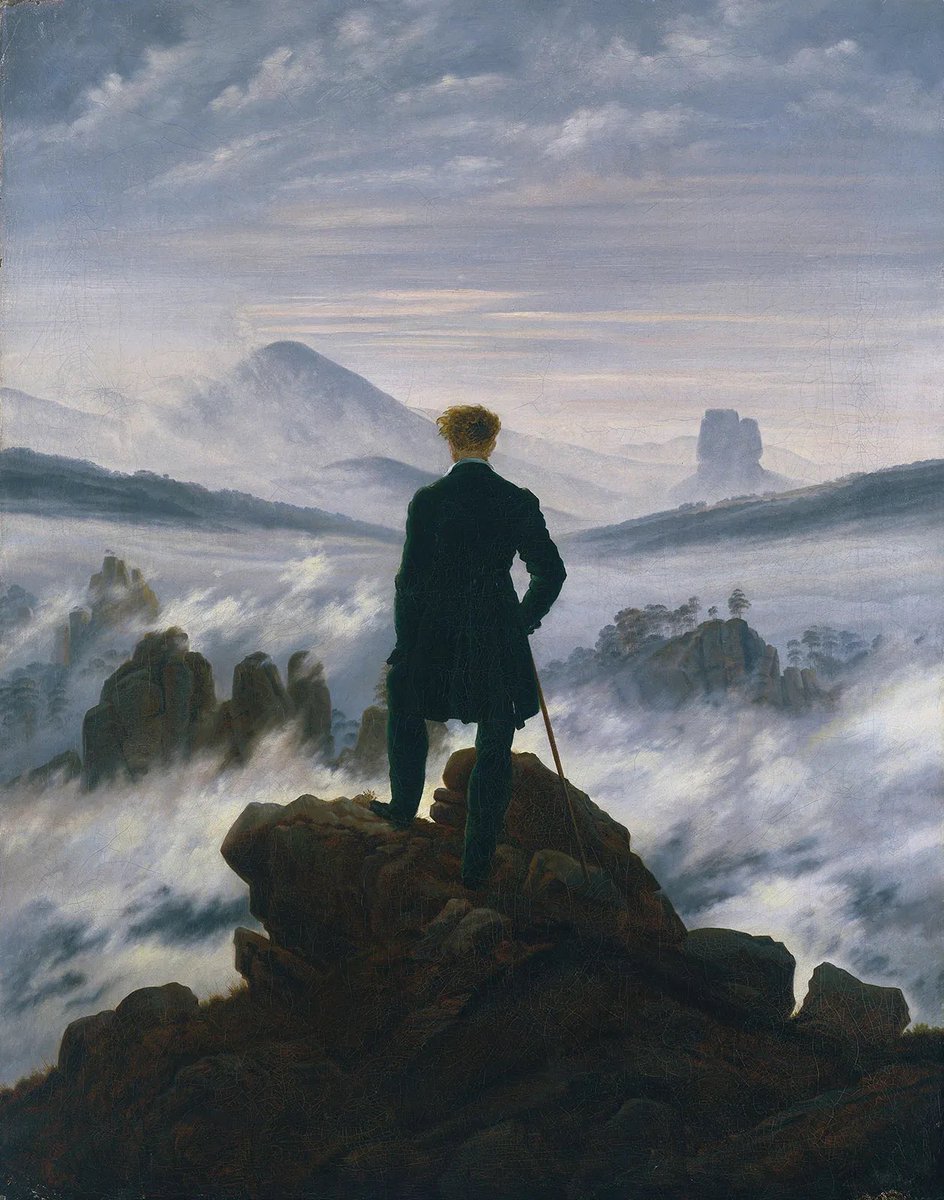 porcel444in's tweet photo. nosferatu (2024). dir. robert eggers / ‘wanderer above the sea of fog’ by caspar david friedrich https://t.co/W766wOMl3q