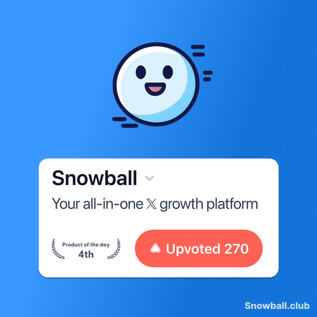 PLBompard's tweet photo. Yesterday launch was (finally) a big success 🔥

👇 FULL STORY 👇

Snowball was NOT featured for more than half of the day... 

...BUT we managed to catch up and reach the top 4 thanks to YOU ALL 🔥

Here's the full recap of everything that happened:
1) What I did to prepare 💪
2) Step by step what I did during launch day 🥵
3) How I managed to finally get featured during the day ⭐
4) Early results with numbers 📈

Let's go 👇 

1) Launch preparation

▪︎ Mostly created assets for the PH launch page 🎨
▪︎ creating a software to showcase the launch with a livestream 👨‍💻
▪︎ adding PH "Live" banner to my website 
▪︎ creating special discount codes in Stripe to drive sales %
▪︎ updating the landing page to be more attractive 💅
▪︎ creating launch post for X (on @Snowball_club ❄️)
▪︎ setting up the livestream with OBS ⚙️
▪︎ making sure the basic sign up flow for new customers works 
▪︎ schedule the launch post for 12:01 PST 📅
▪︎ write a check list for the launch day of everything to do in order ☑︎
▪︎ SLEEP at least 6 hours to survive the next day 😂

2) Launch day

▪︎ wake up 1h before the start ⏰
▪︎ fire up the livestream and make sure everything works well (with QR Code for upvotes) 🔴
▪︎ post about the launch everywhere I could: product hunt forum, IndieHackers, hackernews, reddit, bluesky ✍️
▪︎ attached the live stream under my launch post so people can't miss it
▪︎ sent 60+ DMs asking for support to the list of people I myself upvoted previously 📩
▪︎ update my X launch post every 1h about number of votes or any kind of updates like asking for support to reach next place, or not being featured etc 
▪︎ replied like a madman to EVERY comment on X, ProductHunt, Reddit, IH, etc ⚡
▪︎ self reposted the main launch post every 6 hours to boost impressions 🔁
▪︎ engaged on the feed with some people to show up on more feeds myself 💬
▪︎ Set up a quick email campaign with @resend to ask Snowball existing user base for support 💌

3) How I got featured

 ▪︎ 4 hours in I realize Snowball was NOT featured 😱
▪︎ I was obviously upset so I decided to take action
▪︎ DMd ProductHunt's CEO Rajiv Ayyangar (@rajivayyangar) 📩
▪︎ Sent email to the support hello@producthunt.com 📧
▪︎ Both to explain the situation: asking what was wrong and trying to understand why Snowball was not featured
▪︎ Waited a bit: no answer 😐
▪︎ So decided to tweet about it and tagged @ProductHunt on a few posts to let them know 📢
▪︎ After a few hours, finally got a reply from their support: they "missed" it during the initial review 🙇‍♂️
▪︎ SNOWBALL WAS FINALLY FEATURED 🎉 and now we had to catch up on votes 🏃💨

4) Launch in numbers numbers

🏅 4th product of the day
🗳️ 278 upvotes
💬 53 comments
📈 450 unique visitors for the day
👥 +65 accounts created
🤑 +12 new paying customers (in trial atm)
💰 +$240 MRR

Can't thank this community enough for all the support I received yesterday, you are amazing ❤️

🙏 Thank you! 

PS: there are one or two discount codes left still working (somewhere in the ProductHunt description 👀)
