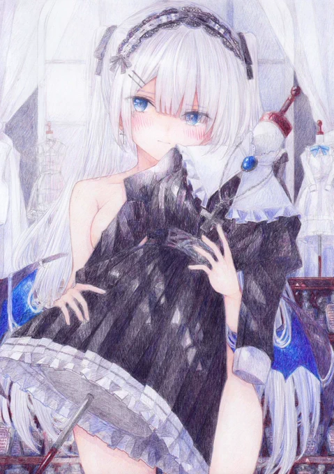 トルソー #オリジナル #アナログ #色鉛筆 