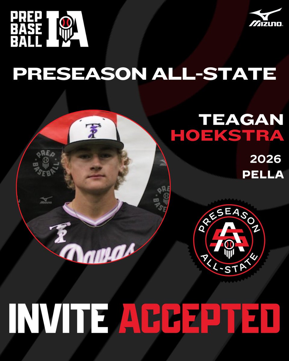 Prep Baseball Iowa (@prepbaseballia) on Twitter photo 𝟐𝟎𝟐𝟓 𝐏𝐑𝐄𝐒𝐄𝐀𝐒𝐎𝐍 𝐀𝐋𝐋-𝐒𝐓𝐀𝐓𝐄
𝘐𝘯𝘷𝘪𝘵𝘦𝘥 𝘈𝘤𝘤𝘦𝘱𝘵𝘦𝘥 ✅
Teagan Hoekstra | <a href="/Teaganhoek/">Teagan Hoekstra</a>
⚾ LHP
🎓 2026
📚 <a href="/PellaBaseball/">Pella Dutch Baseball</a>
👤 loom.ly/Kq0JGoc
𝚁𝚎𝚚𝚞𝚎𝚜𝚝 𝚈𝚘𝚞𝚛 𝙸𝚗𝚟𝚒𝚝𝚎 ⤵️
loom.ly/_ZA-YqY 𝟐𝟎𝟐𝟓 𝐏𝐑𝐄𝐒𝐄𝐀𝐒𝐎𝐍 𝐀𝐋𝐋-𝐒𝐓𝐀𝐓𝐄
𝘐𝘯𝘷𝘪𝘵𝘦𝘥 𝘈𝘤𝘤𝘦𝘱𝘵𝘦𝘥 ✅
Teagan Hoekstra | <a href="/Teaganhoek/">Teagan Hoekstra</a>
⚾ LHP
🎓 2026
📚 <a href="/PellaBaseball/">Pella Dutch Baseball</a>
👤 loom.ly/Kq0JGoc
𝚁𝚎𝚚𝚞𝚎𝚜𝚝 𝚈𝚘𝚞𝚛 𝙸𝚗𝚟𝚒𝚝𝚎 ⤵️
loom.ly/_ZA-YqY