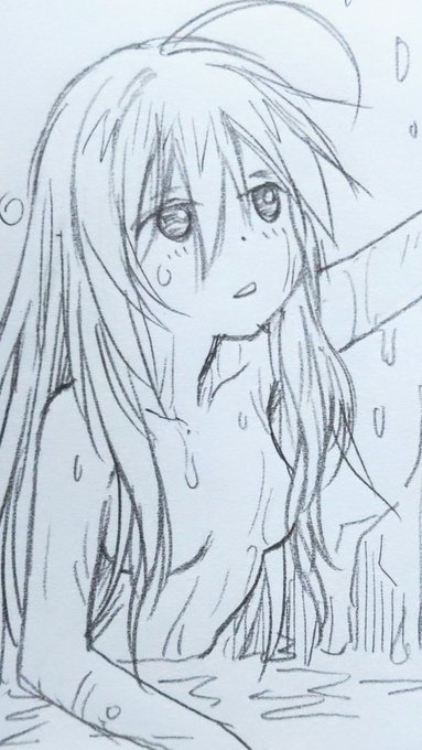 秘境温泉で何かを発見する輝子のらくがき 