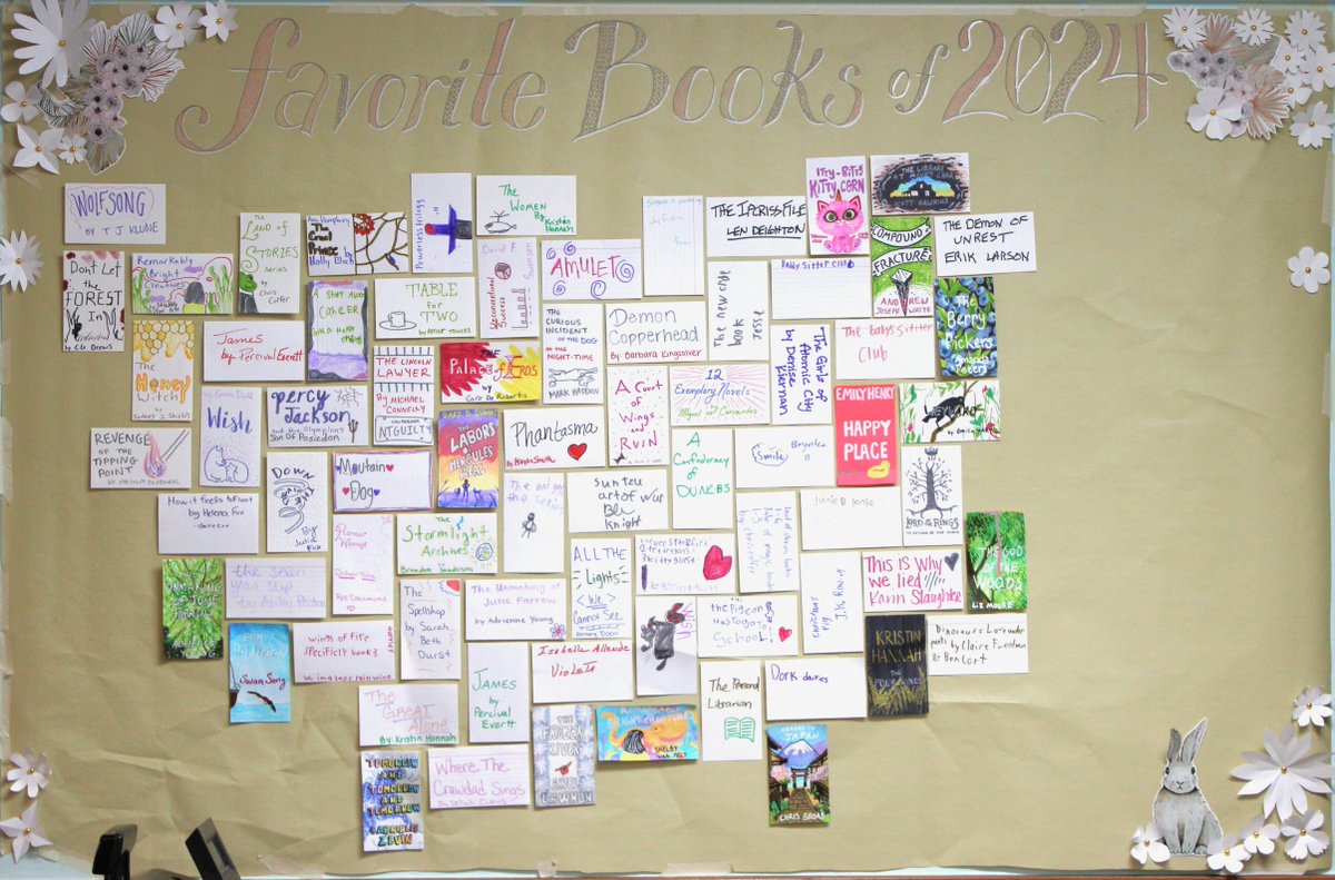 Norris_Library's tweet image. Wow, there are so many great picks from 2024! Thank you all for telling us over 70 of your favorite books you read last year; you can see them all on the wall behind the front desk during the month of January. Just ask a librarian if you&apos;d like help finding one to check out!