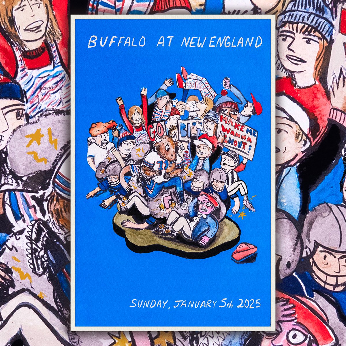 lefternco's tweet image. “THE BILLS ARE COMING, THE BILLS ARE COMING!”
by @joeysxworld 

#BUFvsNE | #Bills | #Patriots 
#BillsMafia   | #NEPats 

stamped &amp;amp; numbered prints available until tomorrow 👉 leftern.co/product/the-b-…