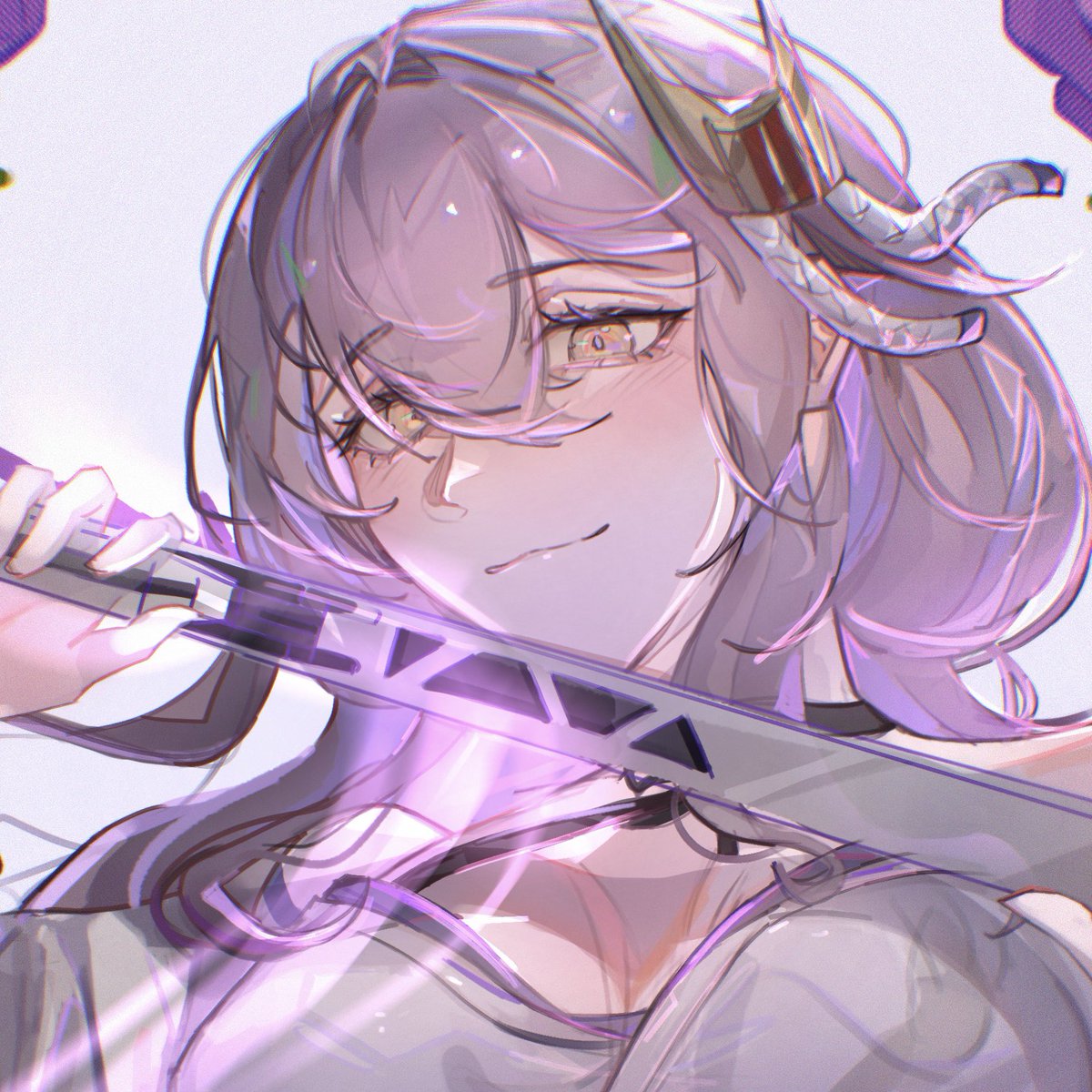 Katarisk's tweet image. Commission for @yelvea &lt;3
Scarlet (Nikke) 💜
#nikke #illustration #scarletnikke