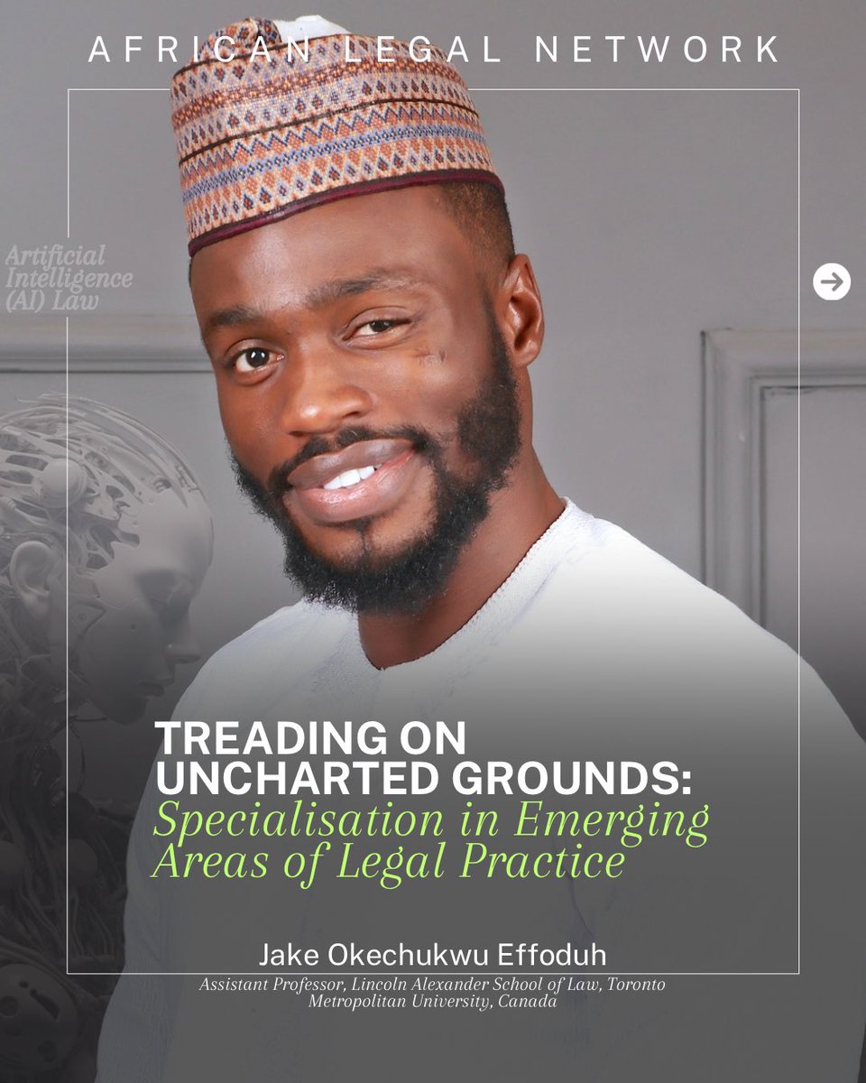 NigerianLegalN's tweet photo. Conversations with Jake Okechukwu Effoduh @effodu on the 3rd Episode of ALN Mentors’ Corner discussing specialisation in emerging areas of legal practice, with focus on artificial intelligence (AI) law and legal practice in Africa.

1/4 https://t.co/b4HCCSVFDq