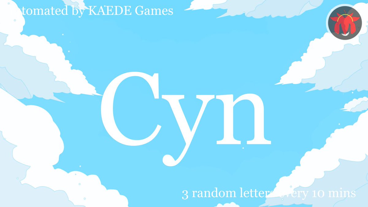3 random letters every 10 mins (@3letter_) on Twitter photo C y n C y n