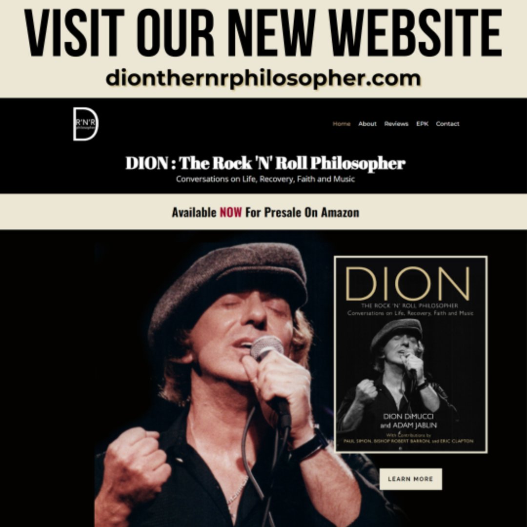 Don't miss updates on Dion DiMucci and Adam Jablin's new book, "Dion: The Rock 'N' Roll Philosopher"! Learn about the authors, upcoming events, hardcover preorders, and more on our website diontherocknrollphilosopher.com
 
#diontherockphilosopher #website #rockandroll #bluesmusic