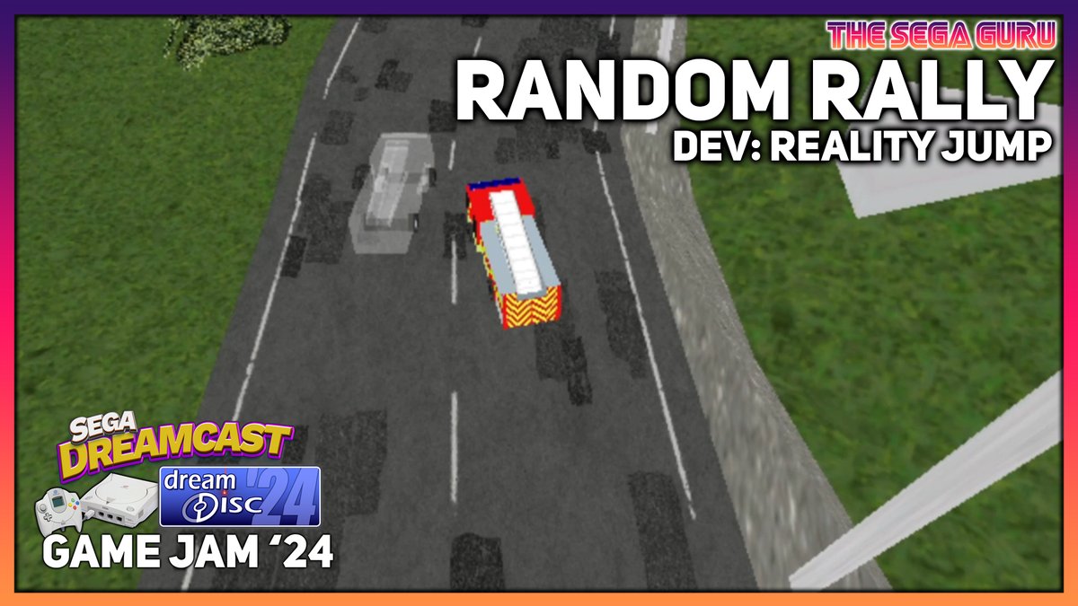 Here is the first entry I am looking at in the Dream Disc 24 Game Jam for the #Sega #Dreamcast

It's Random Rally by <a href="/kazade/">Luke Benstead</a> using the <a href="/simulantengine/">Simulant</a> - youtu.be/xmZX9vqIlww 👀

<a href="/OrcFaceGames/">Orc Face Games - Chew Chew Mimic out on Dreamcast!</a> <a href="/falco_girgis/">Falco Girgis</a> <a href="/IanMicheal10/">Ian Micheal</a> <a href="/aionmagan/">Aionmagan</a> <a href="/Frogbull55/">Frogbull</a> <a href="/dreameatergames/">Dreameater Games</a>