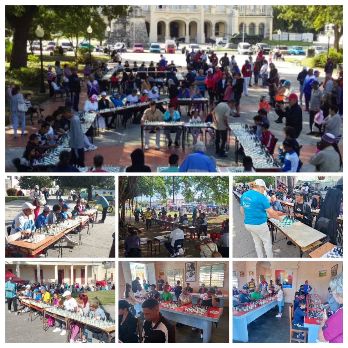 InesMChapman's tweet photo. 4/1/2025 Gran simultánea de Ajedrez en #Cuba. En los parques de los municipios, mañana fresca y las partidas se multiplican. Comparto algunas fotos recibidas.  #ConLaFuerzaDeLaUnidad https://t.co/OvXtv1lN0e