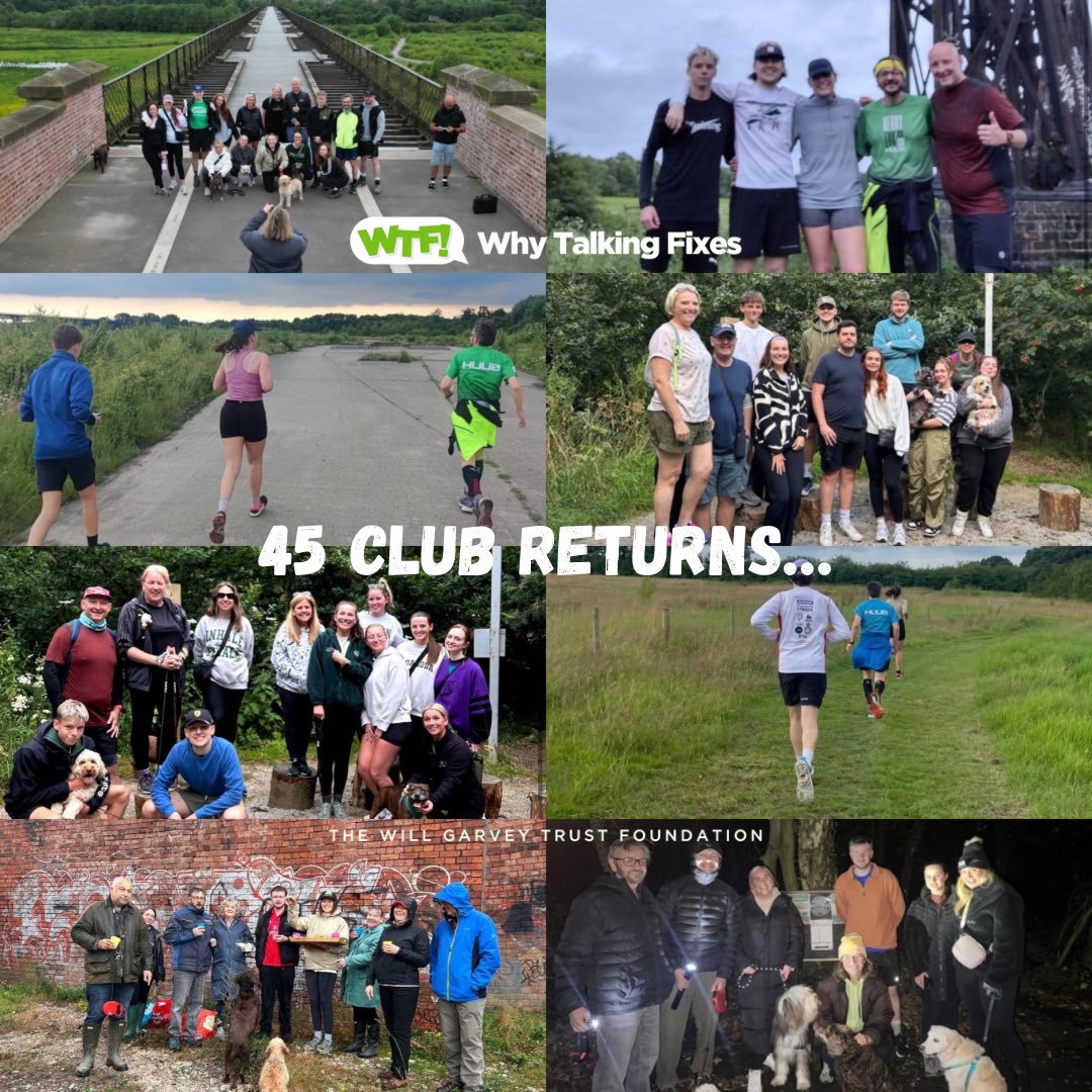 WhyTalkingFixes's tweet image. 45 Club is back! 

January 21st 7pm we will have our first walk of 2025. Location TBC. Everyone is welcome😊

We aim to meet twice a month, to encourage being in nature, moving, and talking. All things that boost mental wellbeing. 

Our full 2025 calendar will be released soon 🗓️
