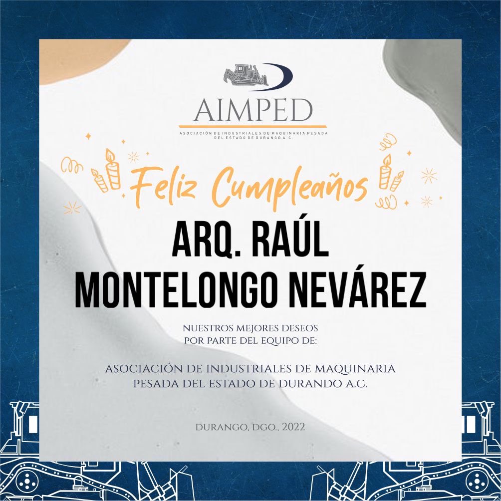 Muchas Felicidades al Arq. Raúl Montelongo Nevárez <a href="/montelongo_raul/">Raul Montelongo Nevarez</a> por su cumpleaños, le mandamos un fuerte abrazo y nuestros mejores deseos siempre! De parte de todo el equipo de Maquinaria Pesada. <a href="/CCEDGOMX/">CCE DURANGO</a>