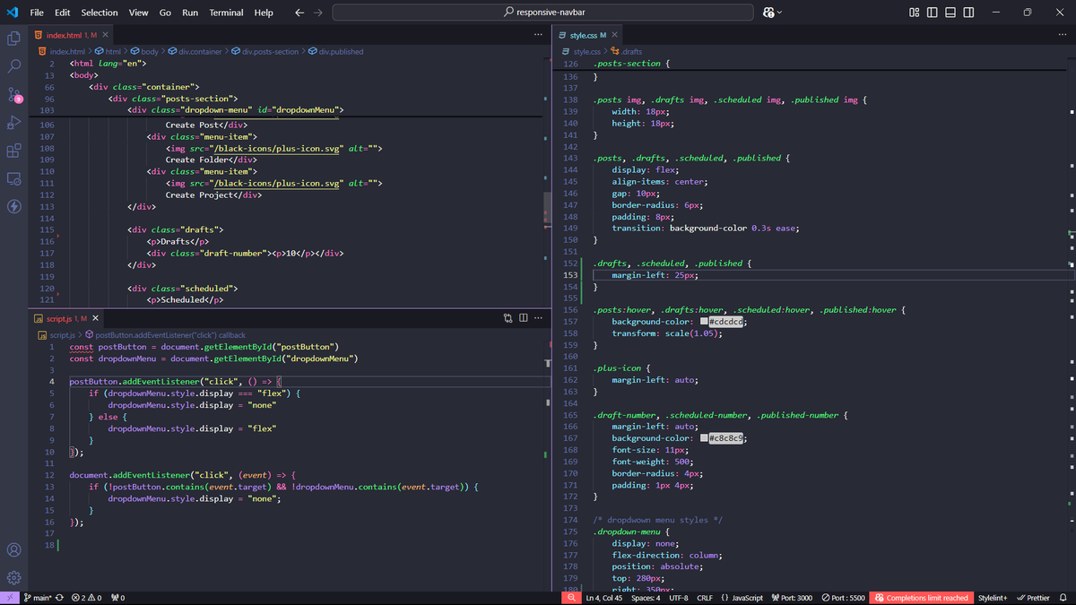 alphadoesstufff's tweet photo. Hi guys, worked on a responsive navbar today(with video), let me know what you think in the comments👇. When I started this, told myself should take 30min, 1hr max,😅😅guess what, jokes were on me.
#WebDev #fullstack #January2025 #developer #navbar https://t.co/CuXuj4h98f