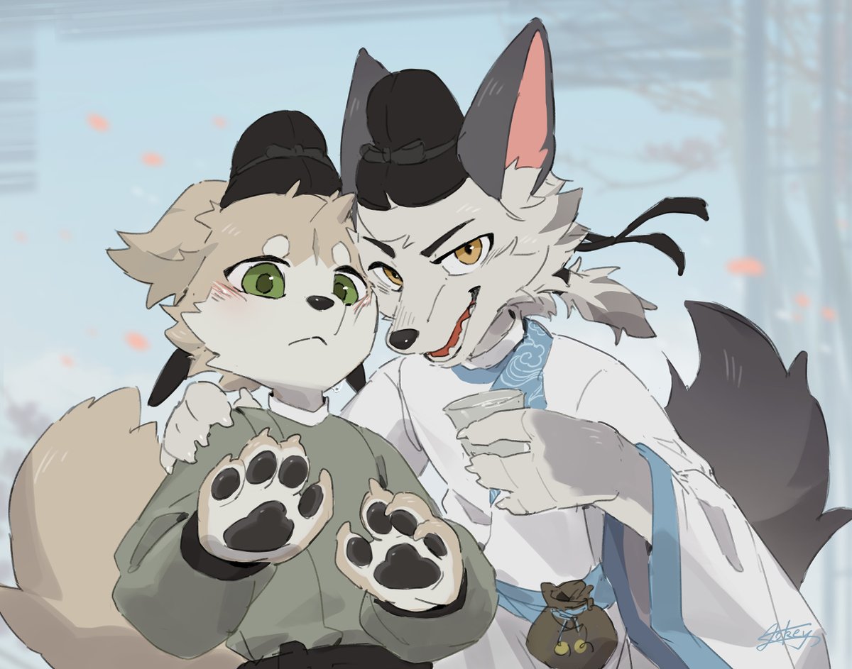 两人对酌山花开，一杯一杯复一杯。