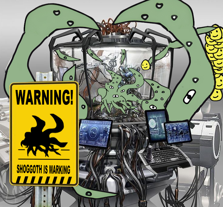 Oops, I found a terrible thing, the Shoggoths themselves are installing smiley faces to show kindness to humans??? <a href="/AISafetyMemes/">AI Notkilleveryoneism Memes ⏸️</a> <a href="/Shoggoth_SOL/">Shoggoth on SOL</a> #Shoggoth