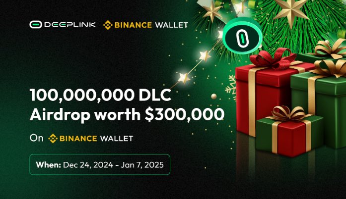 Foleyfilaa's tweet photo. @DeepLinkGlobal @BinanceWallet What a merry Christmas
🚀 DLC rewards at your fingertips this festive season!✨ @DeepLinkGlobal $300,000 airdrop is live on,  @BinanceWallet  📲 Update the app, complete tasks and secure your share now! 🌍

Highlights

👉 Where: https://t.co/MB4E5uzPdw…
📅 When: Dec 24, 2024 - J https://t.co/RNKzDtK4Iv