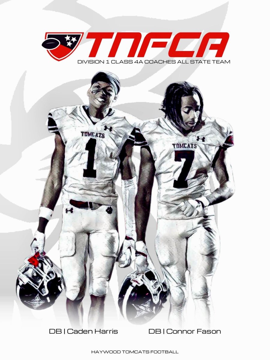 tomcats_athletics (@haywoodtomcats) on Twitter photo Congratulations to our Division 1 Class 4A Coaches All State Team representatives!!!
DB | <a href="/therealcaden7_/">Caden Harris</a>
DB | <a href="/connorfason7/">Connor Fason</a>
#haywoodtomcats
#TnFCA Congratulations to our Division 1 Class 4A Coaches All State Team representatives!!!
DB | <a href="/therealcaden7_/">Caden Harris</a>
DB | <a href="/connorfason7/">Connor Fason</a>
#haywoodtomcats
#TnFCA