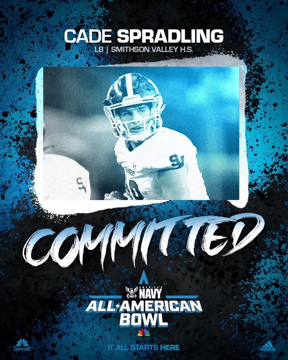 Navy All-American Bowl (@aabonnbc) on Twitter photo Texas State Champion 🏆
Welcome Cade Spradling (<a href="/spradling_cade/">Cade Spradling</a>) to the 2025 Navy All-American Bowl
#NavyAAB 🇺🇸 <a href="/AmericasNavy/">America's Navy</a> Texas State Champion 🏆
Welcome Cade Spradling (<a href="/spradling_cade/">Cade Spradling</a>) to the 2025 Navy All-American Bowl
#NavyAAB 🇺🇸 <a href="/AmericasNavy/">America's Navy</a>