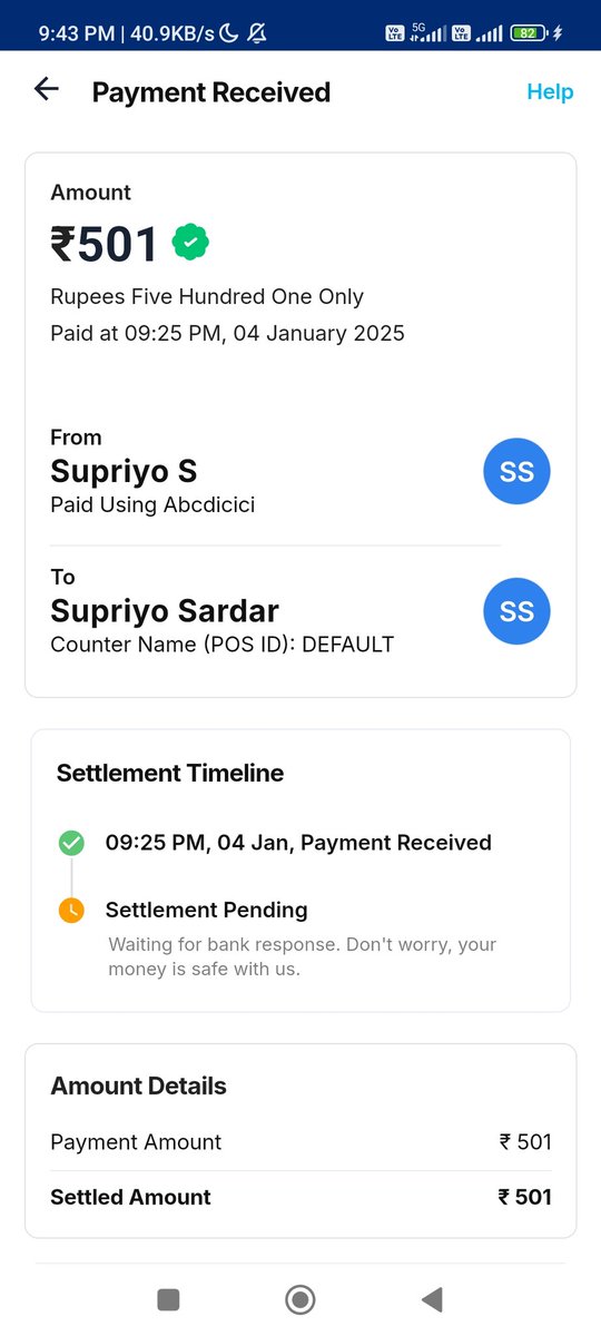 Supriyo59481's tweet image. @PaytmBusiness My payment of ₹501 is pending. Request you to deposit it ASAP. Expedite the process to avoid any further delays. #PaytmSupport #PendingPayment"