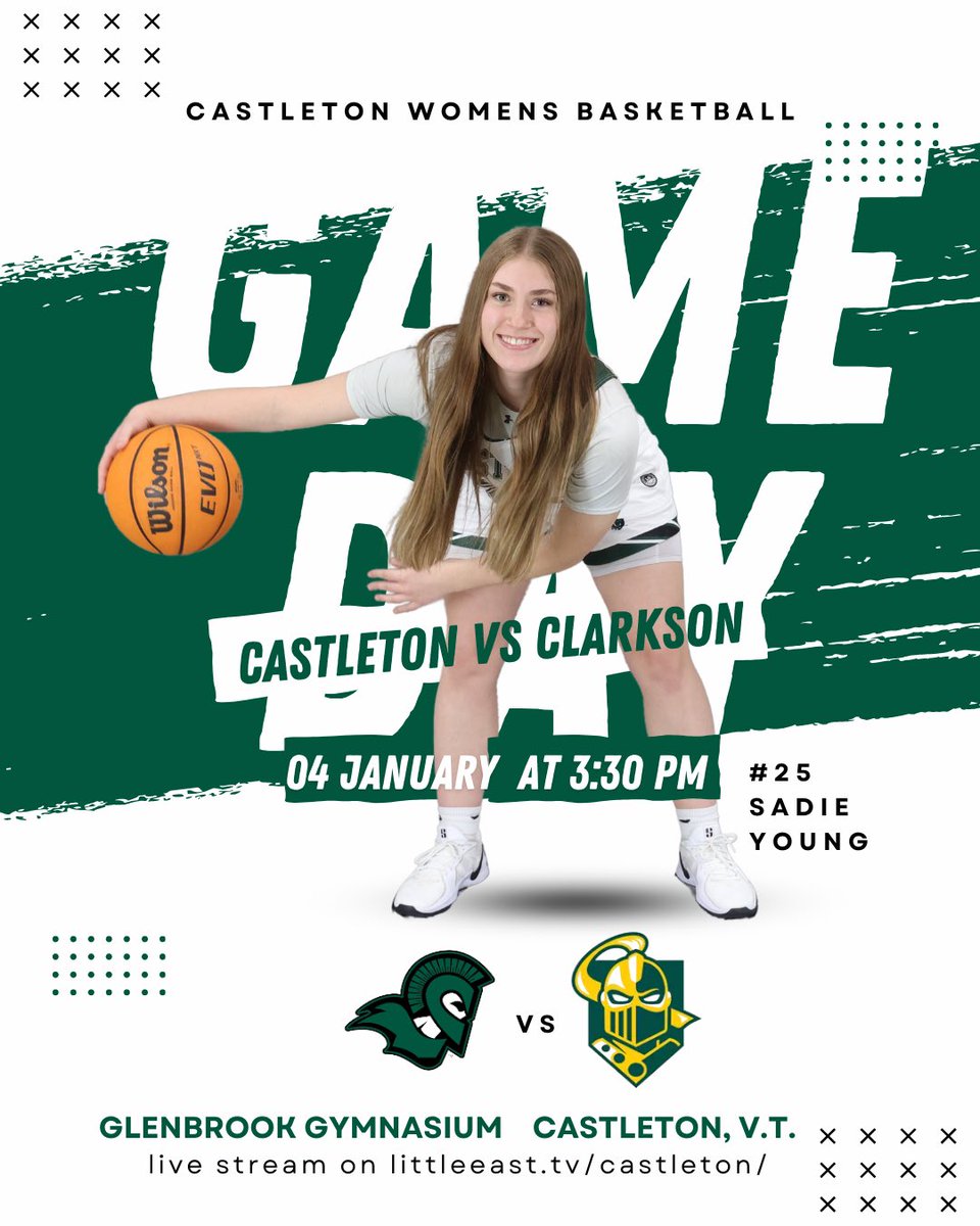 𝐆𝐀𝐌𝐄 𝐃𝐀𝐘 ‼️ 

Back at home for the first one of 2025 😈 Tipping off at 3:30PM hosting the Clarkson Golden Knights! 

Tune in live on, littleeast.tv/castleton/ 

#WeAreCastleton