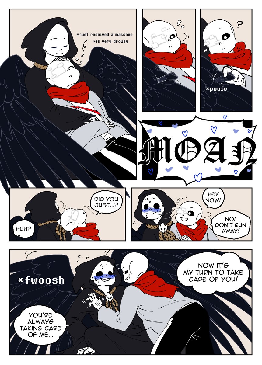Little #Afterdeath comic for the SWEETEST <a href="/SweetSoulLov3r/">SweetSoulLov3r</a> who was my Imp for the <a href="/gyftmas2024/">Gyftmas2024</a> event!! I had so much fun with this and am super proud how it turned out! ♥
Pin feathers grooming is a shamefully underused trope with these 2...